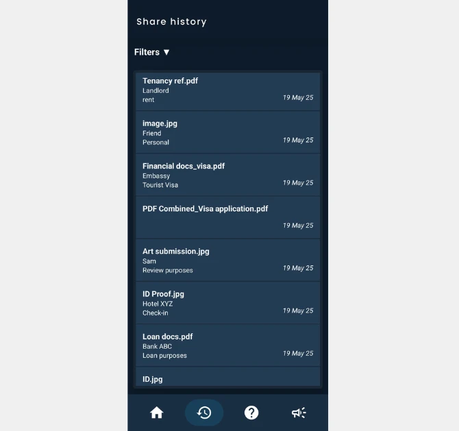 Share History - Know What You Shared and With Whom